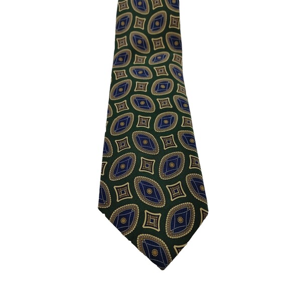 Polo by Ralph Lauren Other - Polo Ralph Lauren Silk Tie Green Blue Medallion Geometric Handmade Italy Classic